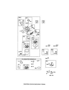 Carburator Diagram and Parts List for 331800-0036-E1  Briggs and Stratton Engine